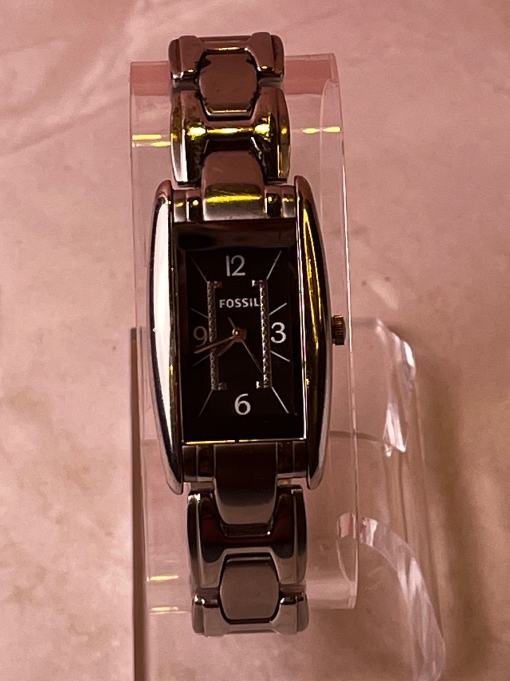 Fossil ladies silver tone stainless steel watch 20mm New battery